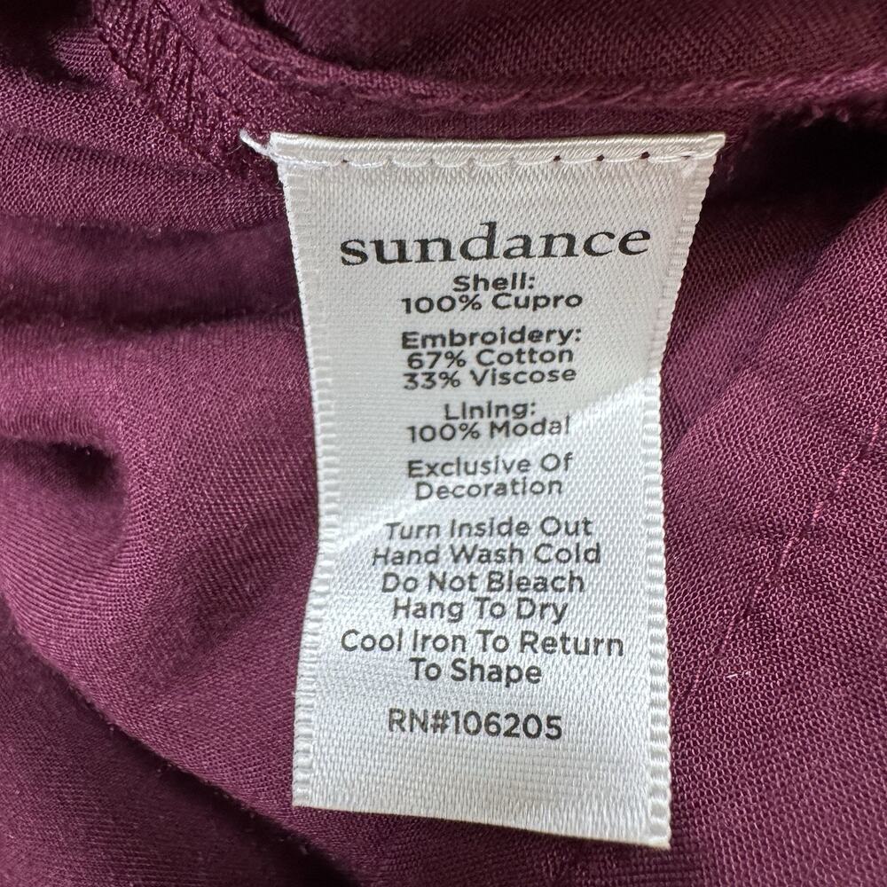 Sundance Gemma Elegance Embroidered Top Maroon Popover Blouse Size XL - Picture 11 of 15